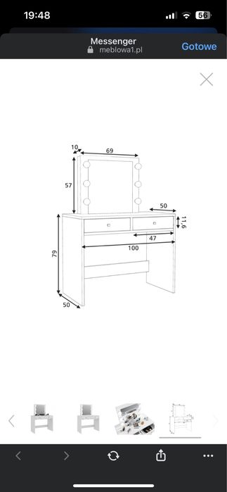 Biurko Toaletka Białe
