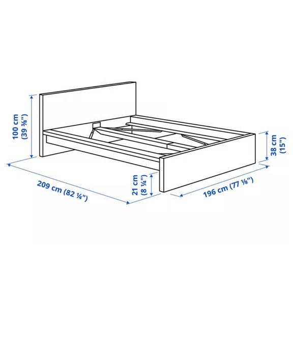 Cama malm 180*200 + estrado + 4 gavetas
