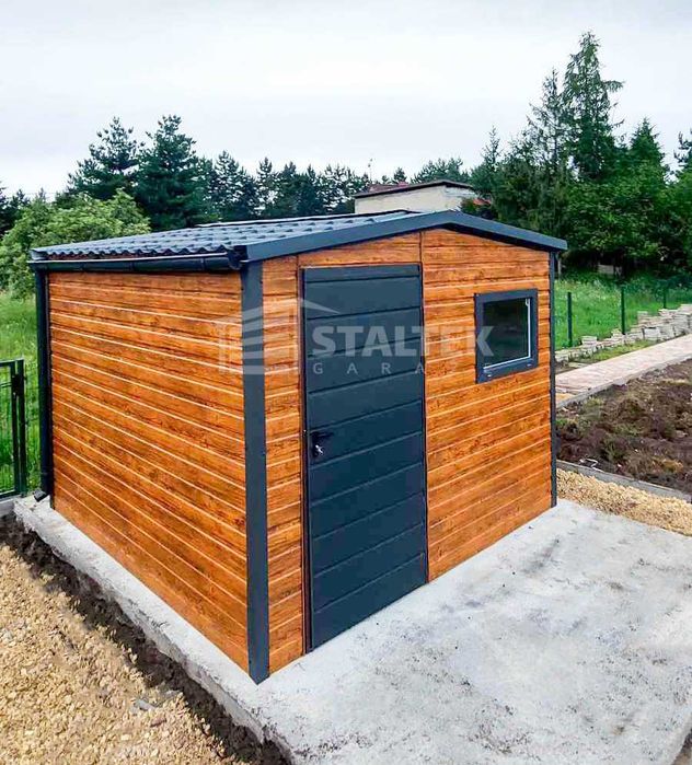 Domek ogrodowy 3x4m drzwi okno blachodachówka rynny dwuspadowy ST145