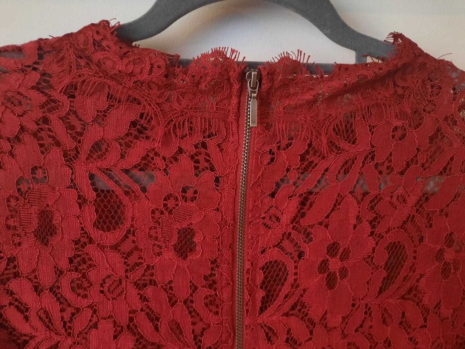 Blusa bordô em renda Tam.M da Zara