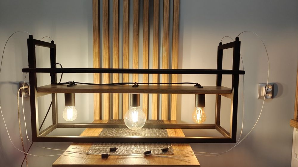 Lampa, kwietnik nad wyspę, podsufitową loft industrial.