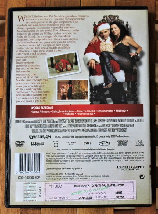 Filme DVD "O Anti-Pai Natal" ("Bad Santa") (2003)