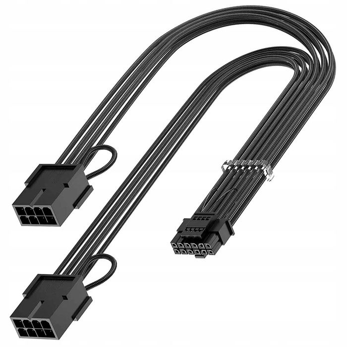 Adapter przejściówka Przedłużacz 2*8 PIN 12VHPWR 12+4 PIN 400W 16 AWG
