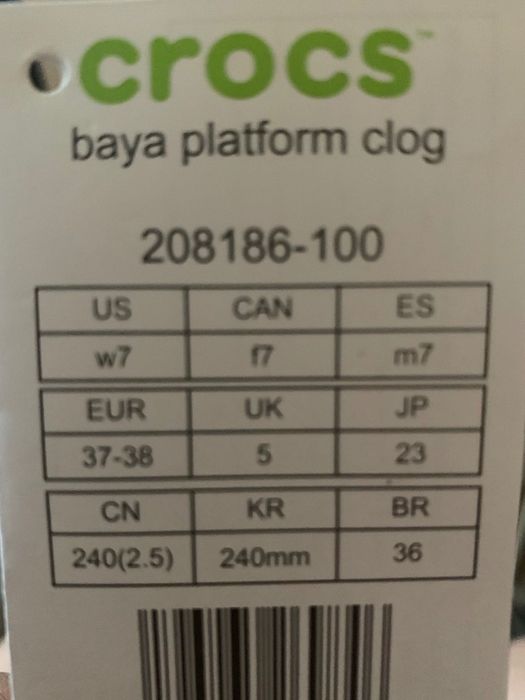 Crocs Baya Platform жіночі,білі,US 7 (37-38)