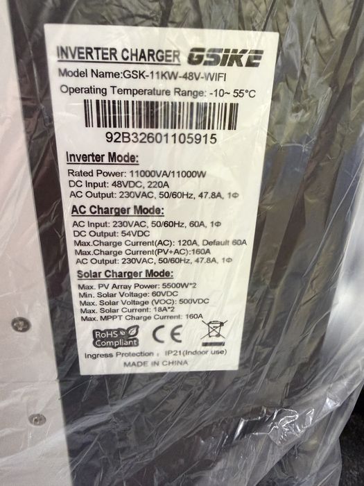Наявність! Гібридний інвертор 11kw паралельний Gsike  (Anenji / Easun)