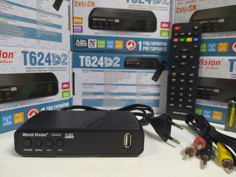 World Vision T624D2 приставка т2 приемник тюнер ресивер DVB-T2/C YouTu