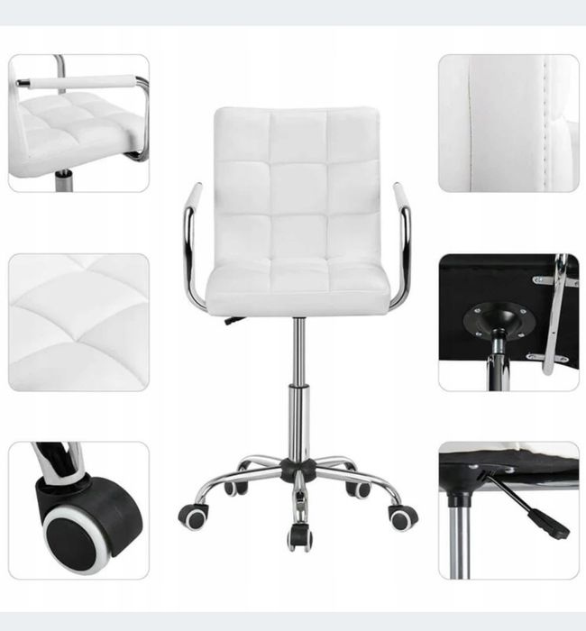 Fotel biały regulowany, biały. Super wygląd