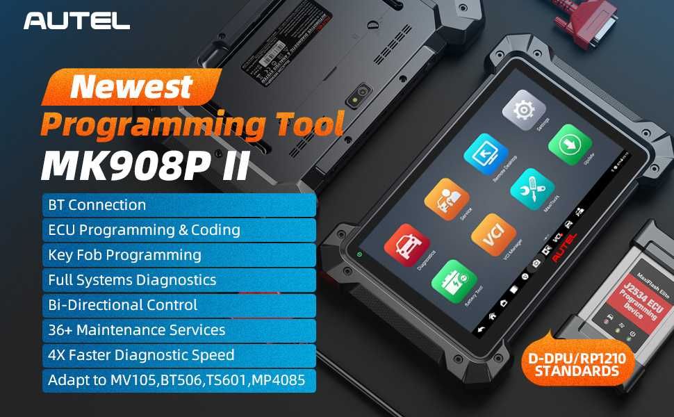 Máq. Diagnóstico Auto Autel MaxiCOM MK908 Pro II Novo modelo