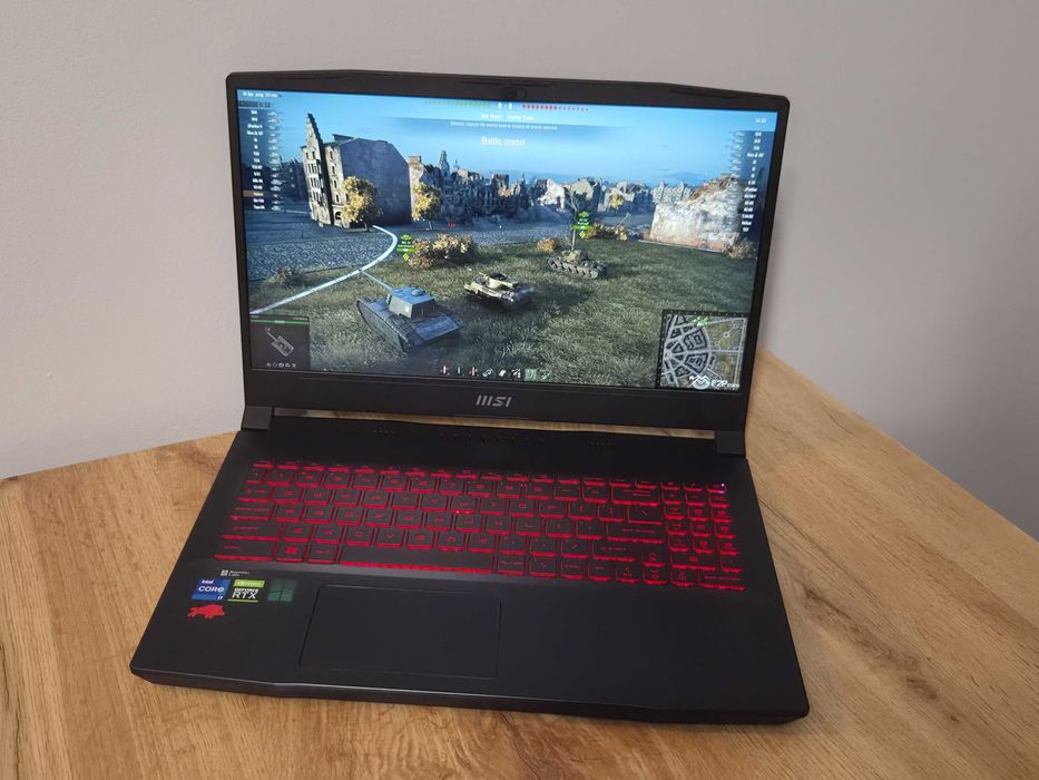 Laptop gamingowy MSI Katana GF66 | i7-11800H | 32GB RAM | RTX 3050 | Nowy szybki dysk SSD 500GB | Win 11 | Stan BDB + pudełko