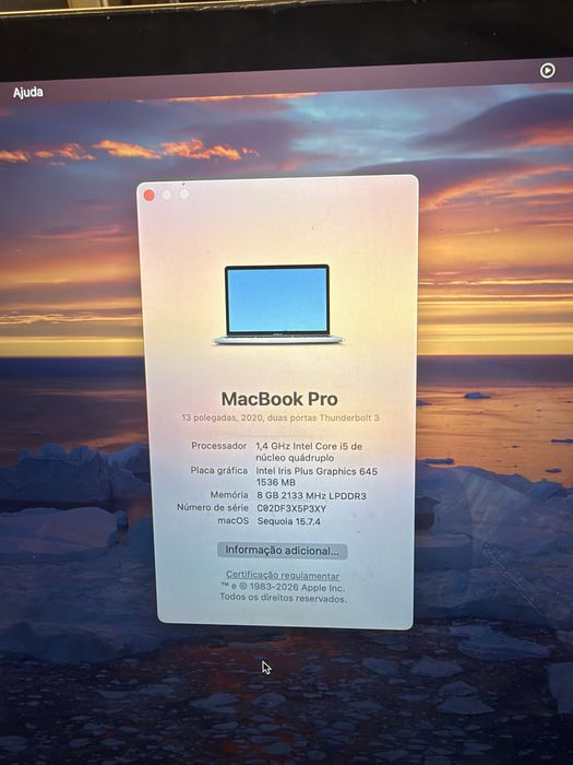 Mac book pro 13 polegadas 2020 (com touchbar)