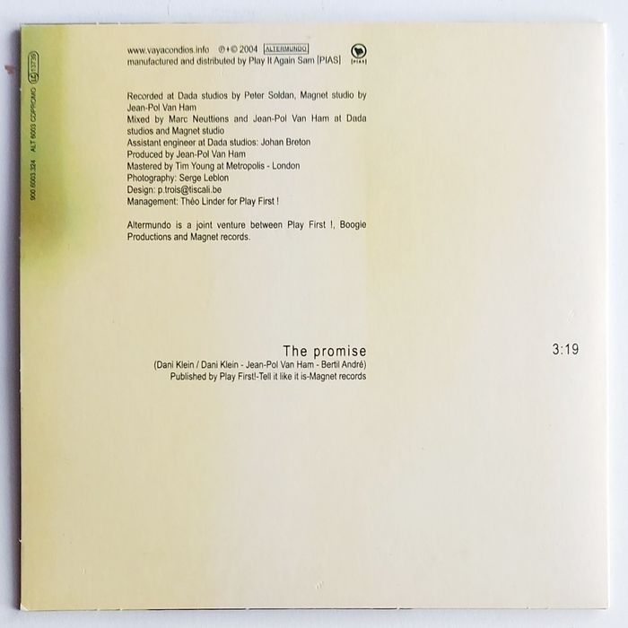 CDs Vaya Con Dios The Promise 2004r Promo