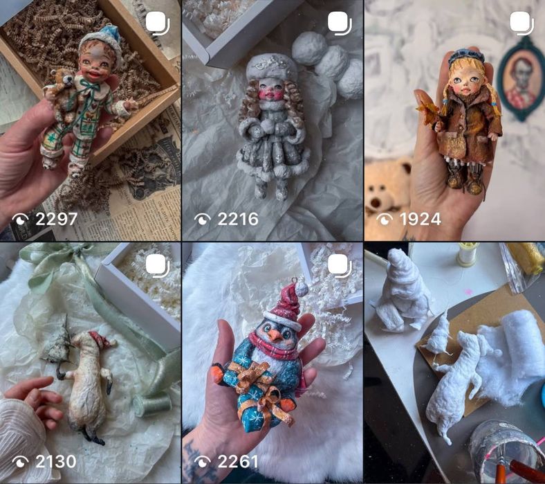 Ватна іграшка прикраса на ялинку ручної роботи