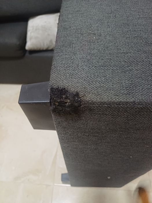 Sofa chaise longue preto 190x150