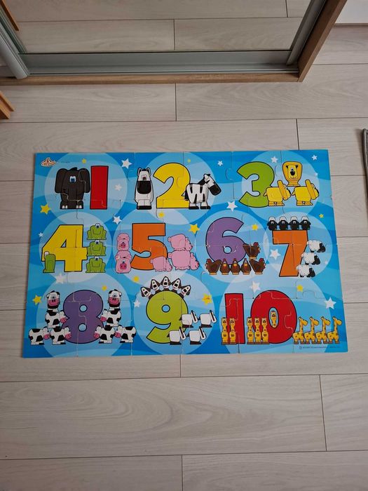 Duże puzzle 26 elementów Cyferki, zwierzątka Carousel 2+ 3+