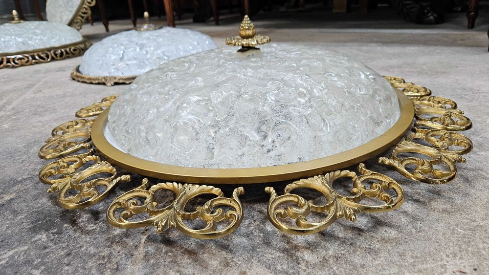 Antyk Stary Plafon Bardzo duży ciężki Mosiądz Zdobiony nr 3