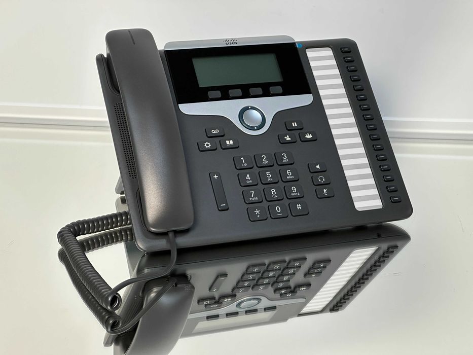 WYPRZEDAŻ! Telefon biurowy Cisco CP-7861-K9 stacjonarny 16 linii jednocześnie! IP VoIP wyświetlacz grafit Protokół SIP