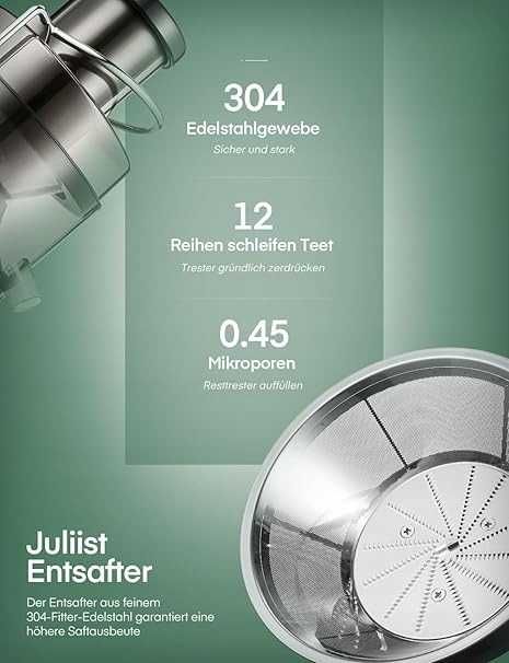Wyciskarka wolnoobrotowa pionowa JUILIST AMR526 800 W