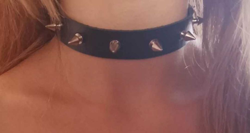 Чокер кожаный с шипами, ошейник, сексуальное белье, еротична білизна