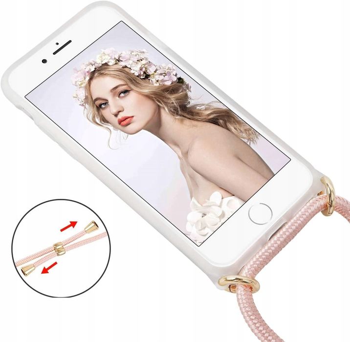 etui do iphone se 2020 iphone 7 iphone 8 tpu błyszczące etui na szyję