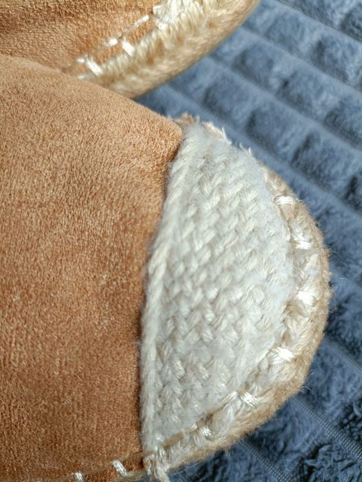 Brązowe espadryle srebrne dżety lekkie słomkowe na lato DeeZee r.40