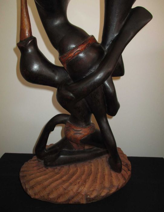 Escultura Artesanato Tribal Arte Africana Madeira Maciça 80 cm