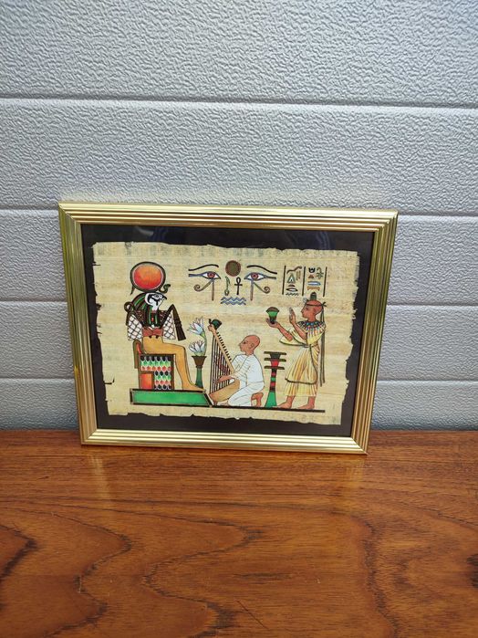 Obraz malowany na Papirusie - Egipt - Design - vintage - B