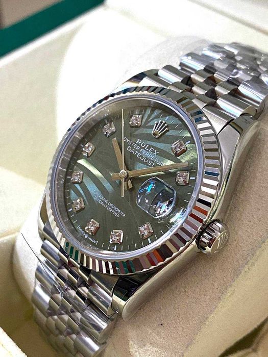 Rolex Datejust Green Palm Motif 36 mm Cal.3235 Clean в наявності