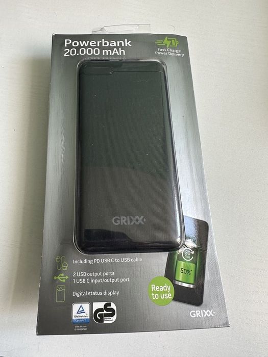 Павербанк Grixx 20000 mAh Power Delivery, Quick Charge 3.0 ,Germany