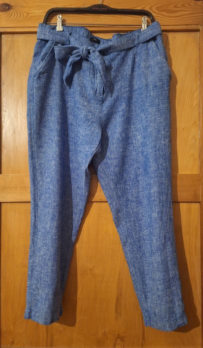 Spodnie damskie, lniane, wiskoza, chambray, M&Co r. 16/L