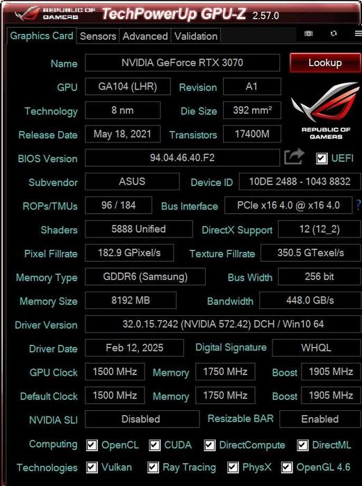 ASUS ROG Strix RTX 3070 OC WHITE limitowana BOX