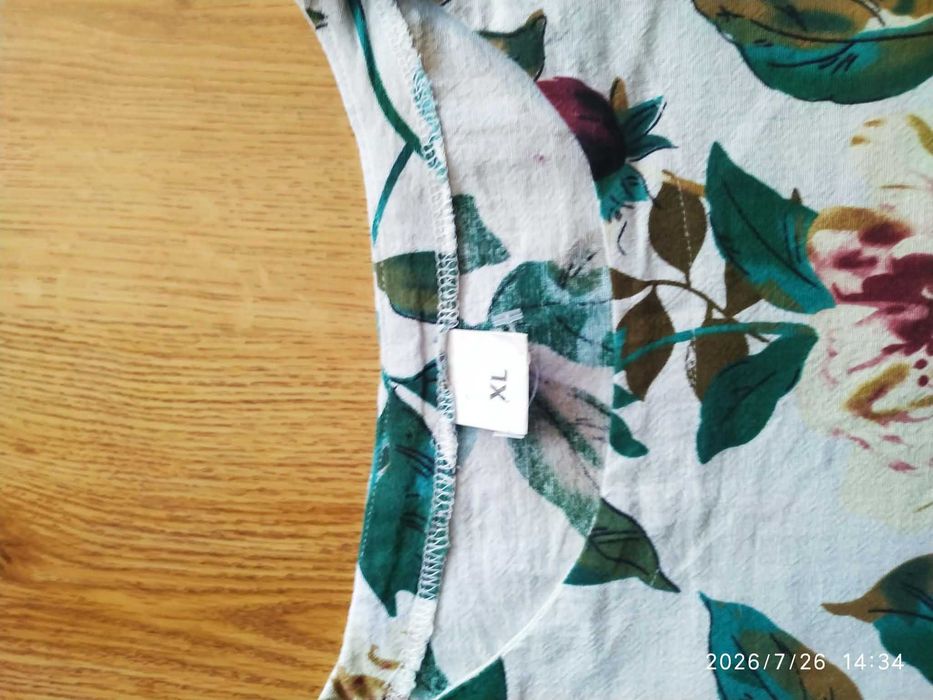 Sukienka tunika kwiaty bawełna XL 42
