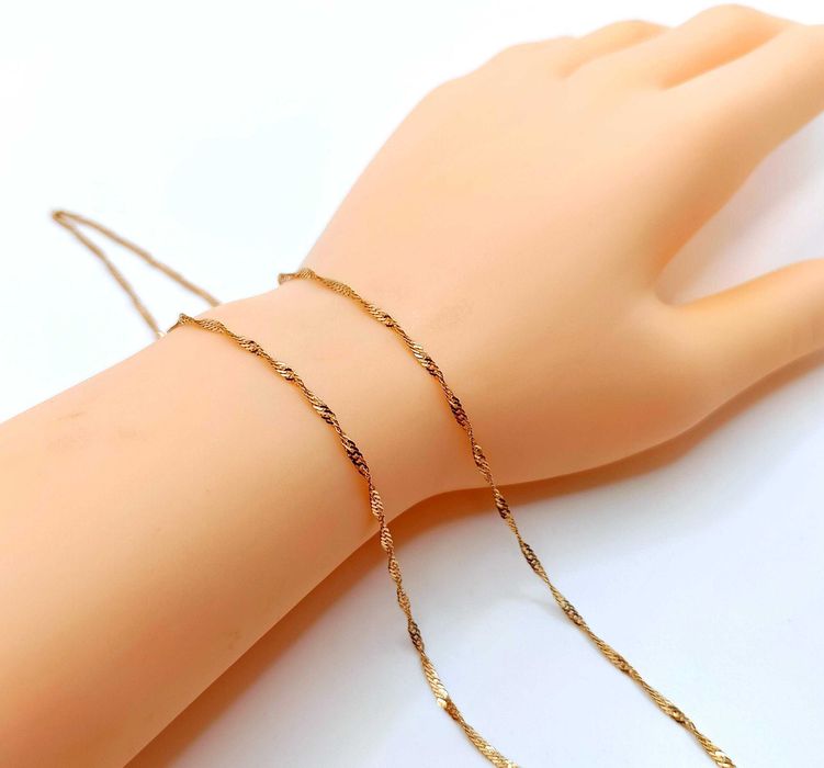 Złoty łańcuszek kręcony Singapur Pr.585 W:2,31gr 49,5cm