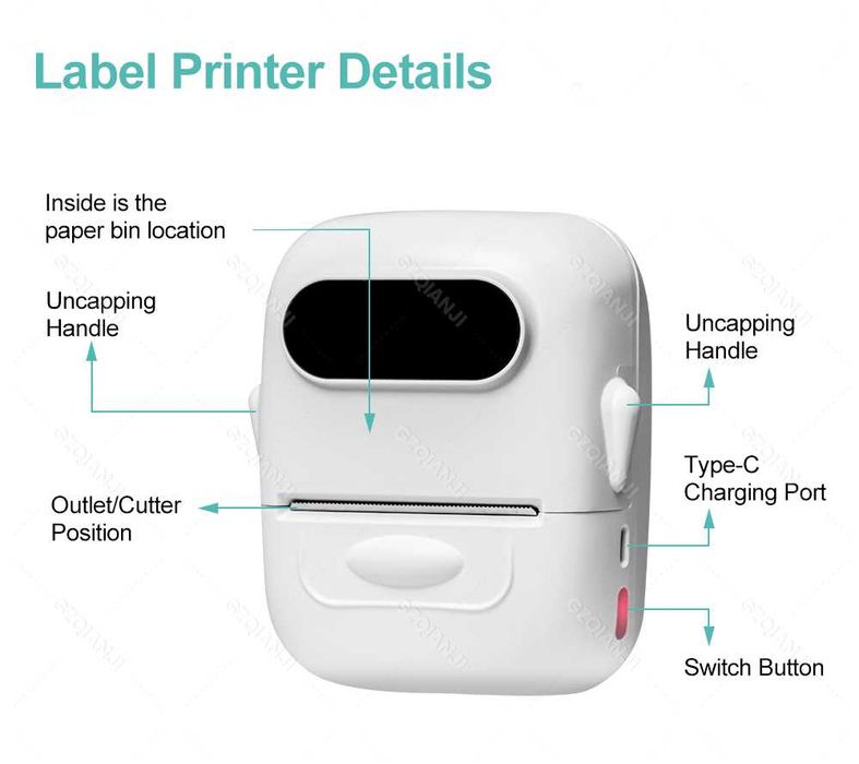 Термопринтер Marklife P50 Bluetooth для этикеток и наклеек