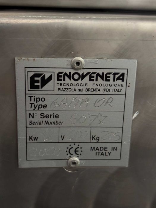 Produção de vinho - Desengaçador Enoveneta Gamma 0R