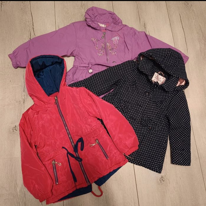 3 jesienne kurtki 4-5 lat