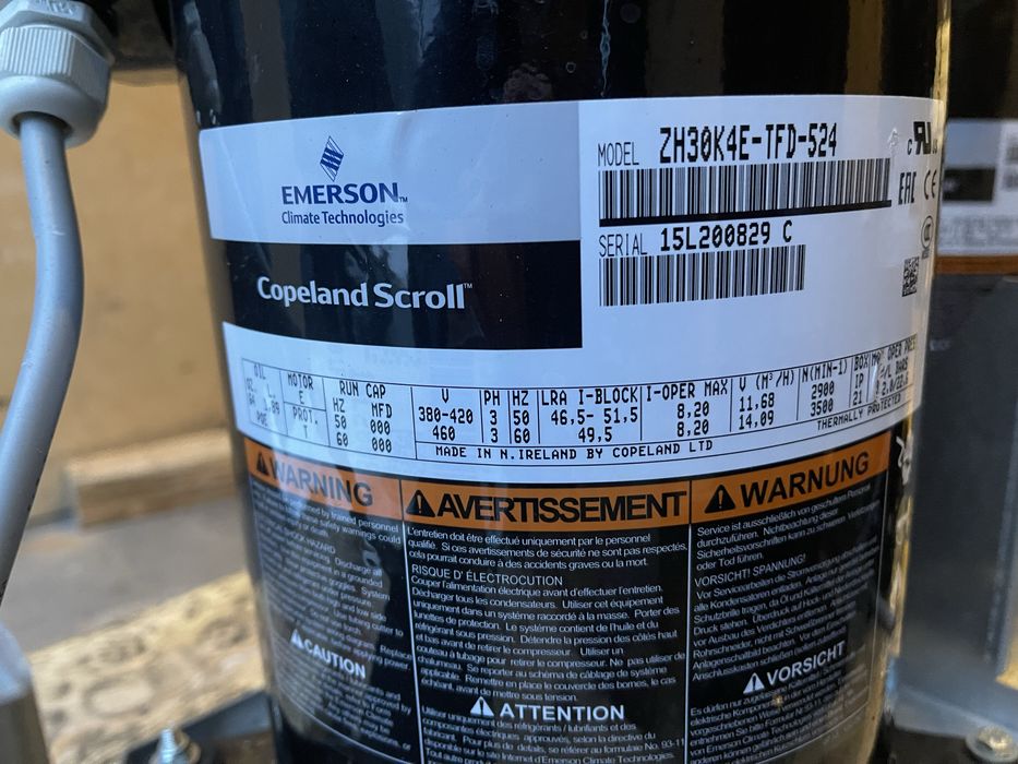 POMPA CIEPŁA SPRĘŻARKA copeland scroll ZH30K4E-TFD-524