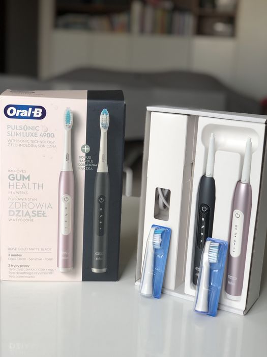Szczoteczki soniczne Oral B pulsonic slimluxe 4900 - nowe, 2 lata gwarancji!