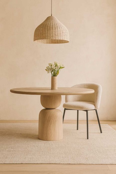 Stół okrągły lity drewniany toczone nogi masywny unikat 120 cm od ręki