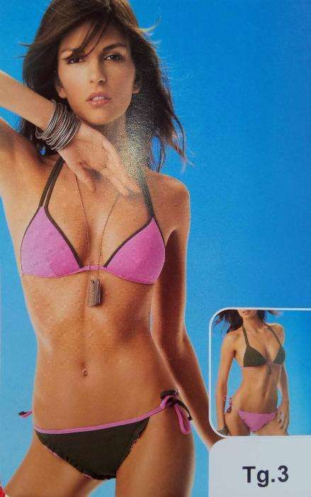 Bikini Rosa e verde tropa Calzedónia - Reversível
