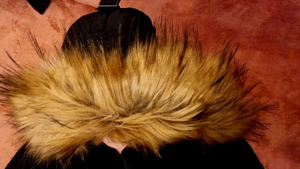 Parka/Casaco de qualidade Zara Man acolchoado com capuz de pêlo