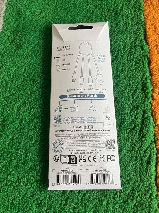 NOWY Xoopar Octopus - Multi USB 4 w 1 Czarny kabel