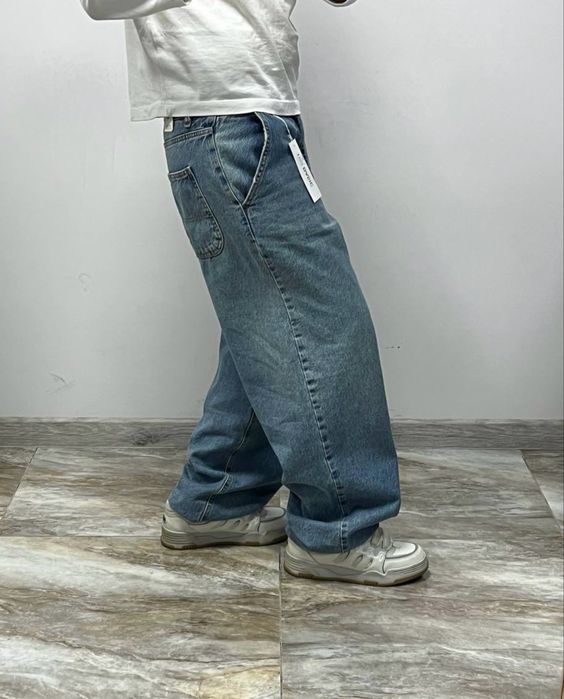 Нові широкі джинси сині BAGGY skater rap jeans широкие джинсы штаны sk8 реп ecko fubu