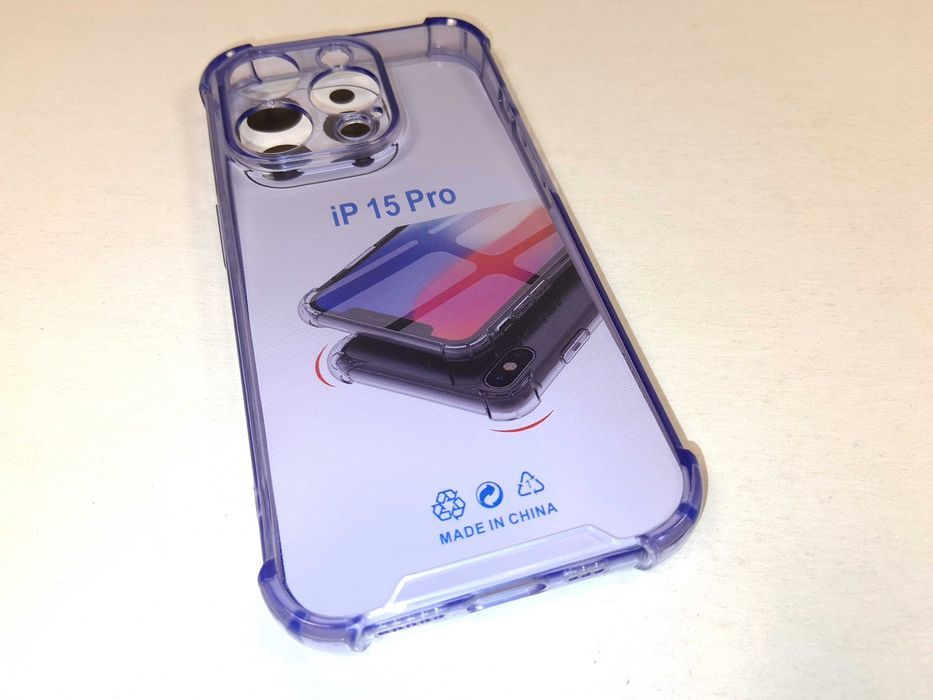Z114 Etui Case Obudowa Do iPhone 15 Pro Fioletowe Przezroczyste Nowe