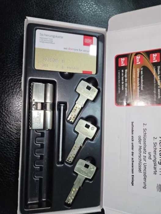 Цилиндр Dom Saturn 64 (32x32) 5KEY ключ-ключ матовый хром