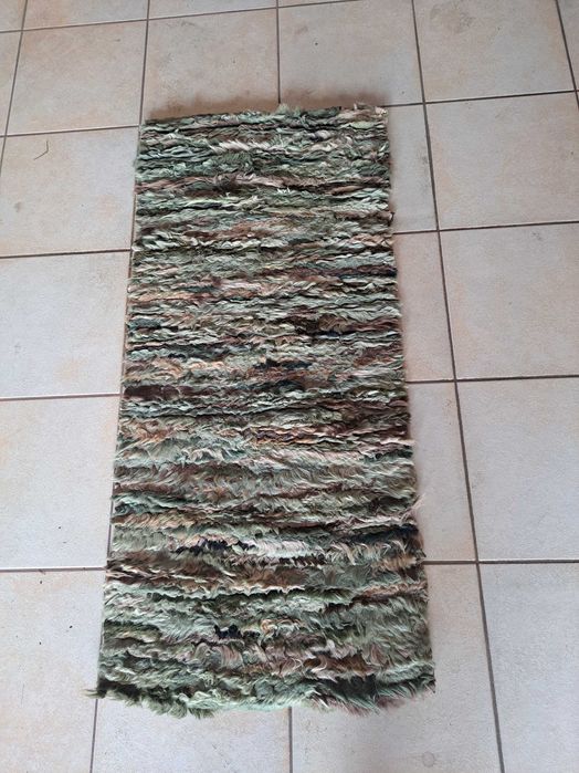 Chodnik dywanik z kawalkow skór cepelia prl