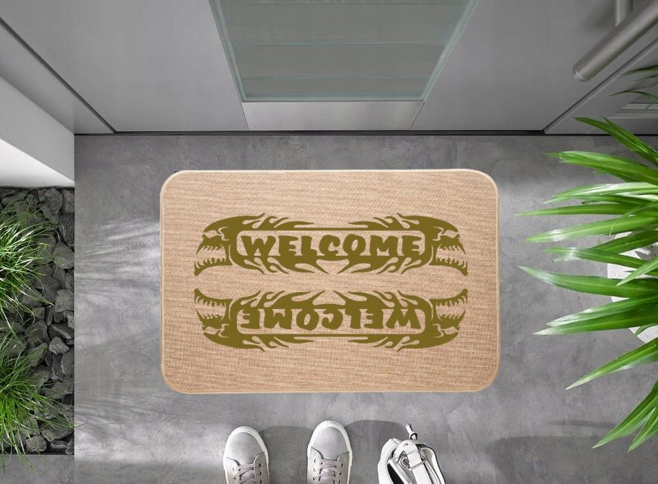 wycieraczka wejściowa lniana welcome witaj obcy aliens