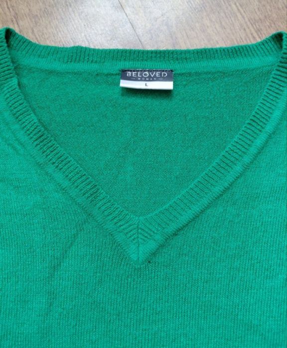 Sweter zielony cienki rozmiar L