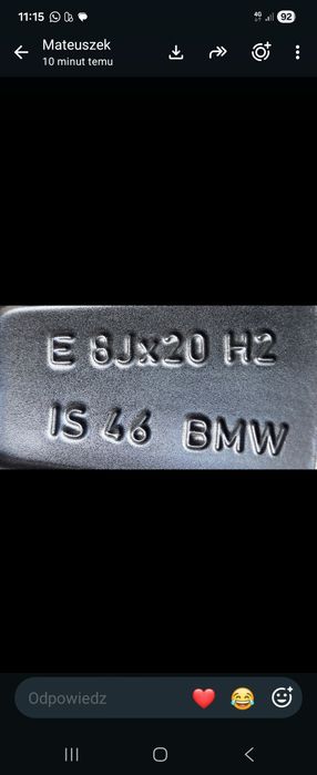Felgi z oponami Bmw IX1 X1 IX2 X2 U10 U11 8x20 ET46 5x112 Individual