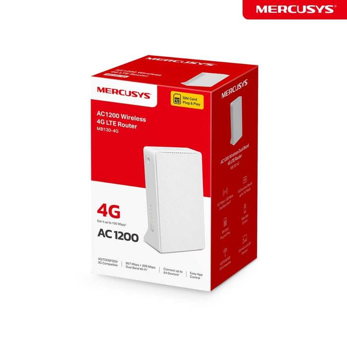 Новый 4G Wi-Fi Роутер Mercusys MB130-4G AC1200 4G-Modem