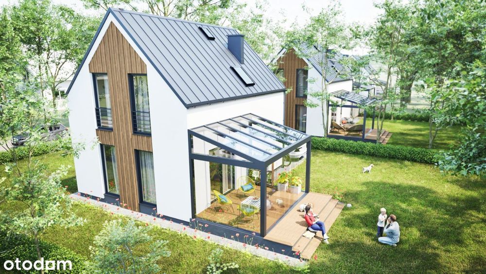 Wolnostojący dom z oranżerią - "F" - działki 7 ar - stan deweloperski